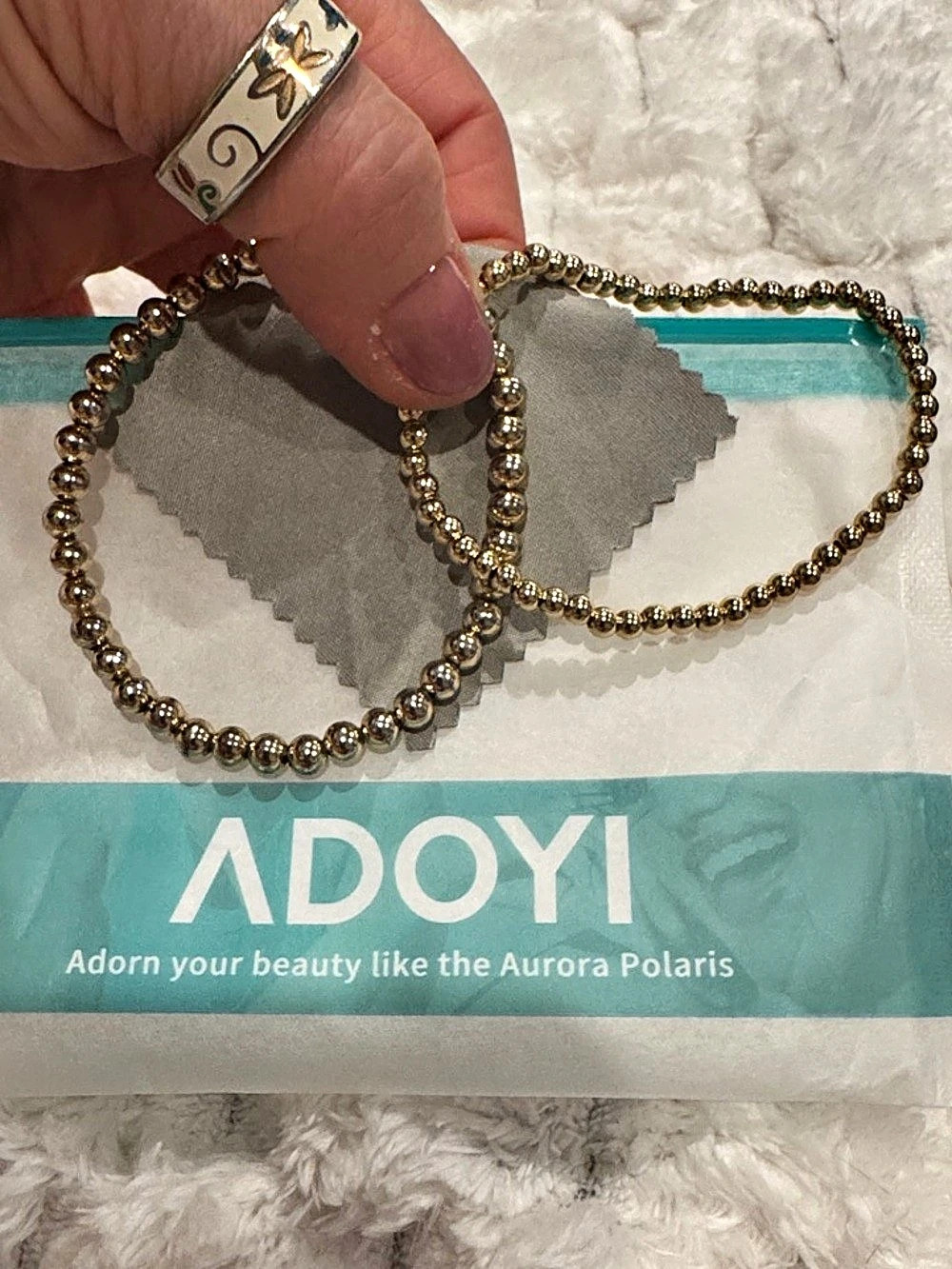 ADOYI Gold Beaded Stretch Bracelet